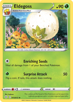 Eldegoss z edície Shining Fates, karta č.15