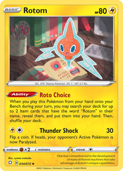 Rotom z edície Shining Fates, karta č.34
