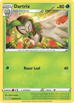 Dartrix z edície Shining Fates, karta č.7
