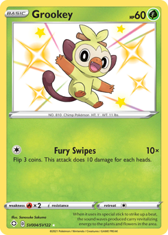 Grookey z edície Shining Fates Shiny Vault, karta č.SV004