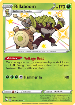 Rillaboom z edície Shining Fates Shiny Vault, karta č.SV006