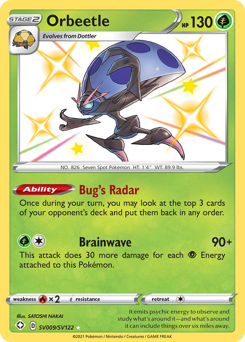 Orbeetle z edície Shining Fates Shiny Vault, karta č.SV009
