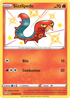 Sizzlipede z edície Shining Fates Shiny Vault, karta č.SV018