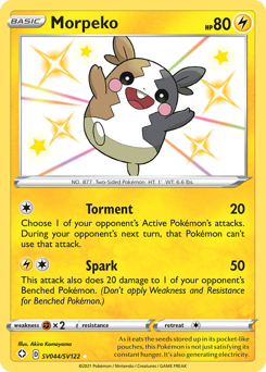 Morpeko z edície Shining Fates Shiny Vault, karta č.SV044