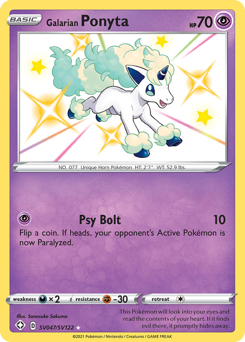 Galarian Ponyta z edície Shining Fates Shiny Vault, karta č.SV047