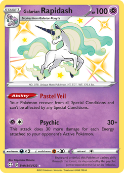 Galarian Rapidash z edície Shining Fates Shiny Vault, karta č.SV048