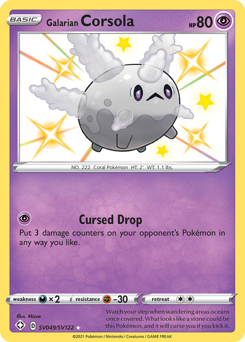 Galarian Corsola z edície Shining Fates Shiny Vault, karta č.SV049