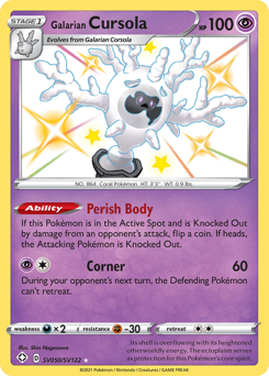 Galarian Cursola z edície Shining Fates Shiny Vault, karta č.SV050
