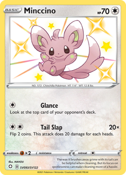 Minccino z edície Shining Fates Shiny Vault, karta č.SV093