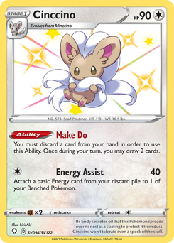 Cinccino z edície Shining Fates Shiny Vault, karta č.SV094