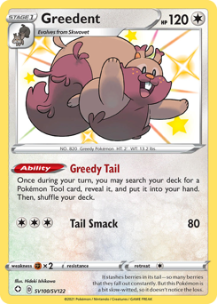 Greedent z edície Shining Fates Shiny Vault, karta č.SV100