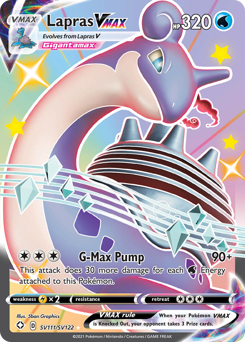 Lapras VMAX z edície Shining Fates Shiny Vault, karta č.SV111