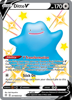 Ditto V z edície Shining Fates Shiny Vault, karta č.SV118