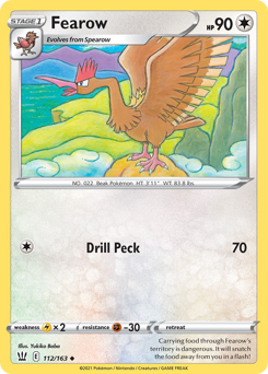 Fearow z edície Battle Styles, karta č.112