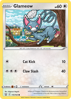 Glameow z edície Battle Styles, karta č.115