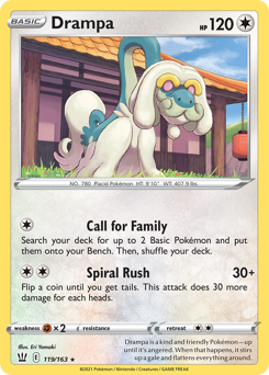 Drampa z edície Battle Styles, karta č.119