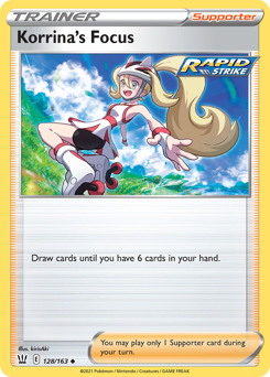 Korrina's Focus z edície Battle Styles, karta č.128