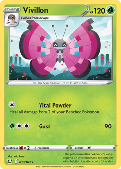 Vivillon z edície Battle Styles, karta č.13