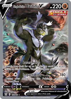 Single Strike Urshifu V z edície Battle Styles, karta č.151