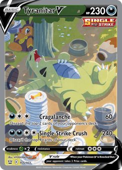 Tyranitar V z edície Battle Styles, karta č.155