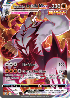 Single Strike Urshifu VMAX z edície Battle Styles, karta č.168