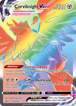 Corviknight VMAX z edície Battle Styles, karta č.171