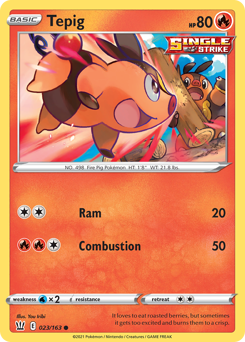 Tepig z edície Battle Styles, karta č.23