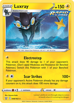 Luxray z edície Battle Styles, karta č.48