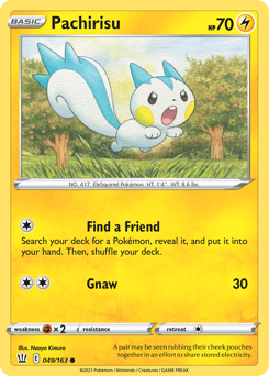 Pachirisu z edície Battle Styles, karta č.49