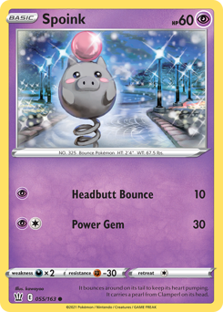 Spoink z edície Battle Styles, karta č.55