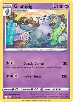 Grumpig z edície Battle Styles, karta č.56