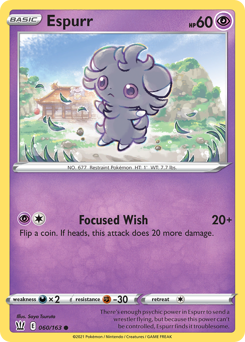 Espurr z edície Battle Styles, karta č.60