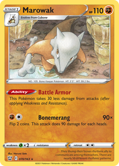 Marowak z edície Battle Styles, karta č.70