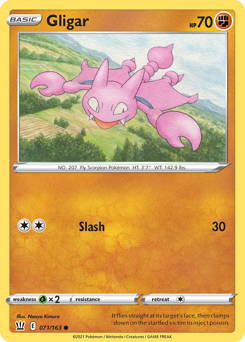 Gligar z edície Battle Styles, karta č.71