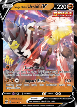 Single Strike Urshifu V z edície Battle Styles, karta č.85