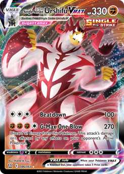 Single Strike Urshifu VMAX z edície Battle Styles, karta č.86