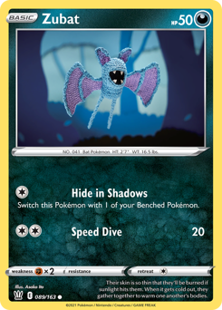 Zubat z edície Battle Styles, karta č.89