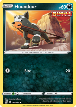 Houndour z edície Battle Styles, karta č.95