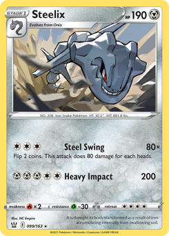 Steelix z edície Battle Styles, karta č.99