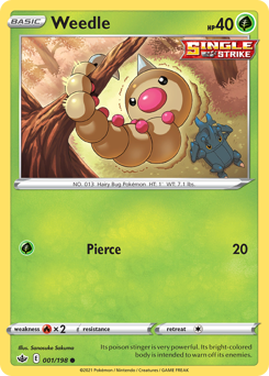 Weedle z edície Chilling Reign, karta č.1