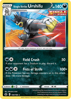 Single Strike Urshifu z edície Chilling Reign, karta č.108