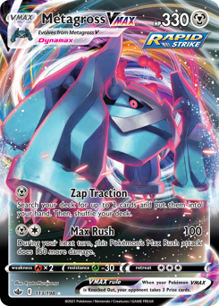 Metagross VMAX z edície Chilling Reign, karta č.113
