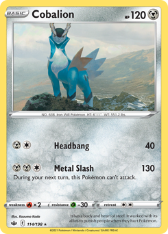 Cobalion z edície Chilling Reign, karta č.114