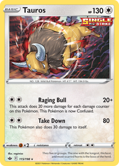 Tauros z edície Chilling Reign, karta č.115