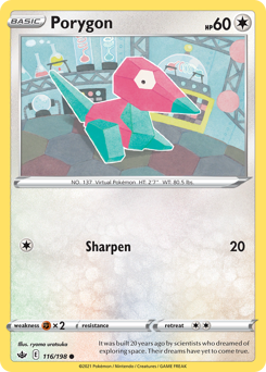 Porygon z edície Chilling Reign, karta č.116