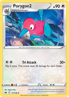 Porygon2 z edície Chilling Reign, karta č.117