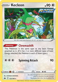 Kecleon z edície Chilling Reign, karta č.122