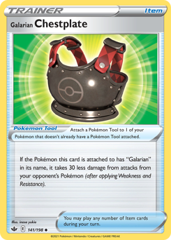 Galarian Chestplate z edície Chilling Reign, karta č.141