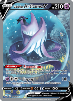 Galarian Articuno V z edície Chilling Reign, karta č.170
