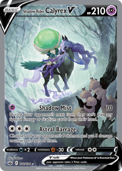 Shadow Rider Calyrex V z edície Chilling Reign, karta č.172